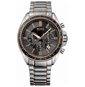 Hugo Boss Driver Sport Chronograph Grey Dial Two Tone Steel Strap Watch for Men - 1513094