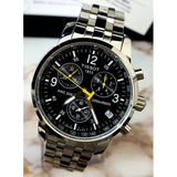Tissot T Sport PRC200 Chronograph Black Dial Silver Steel Strap Jam Tangan untuk Pria - T17.1.586.52