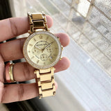 Michael Kors Parker Gold Dial Gold Steel Strap Watch for Women - MK5354