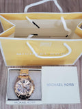 Michael Kors Bradshaw Chronograph Rose Gold Dial Rose Gold Steel Strap Watch For Women - MK6321