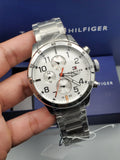 Tommy Hilfiger Trent Multi Function White Dial Silver Steel Strap Watch for Men - 1791140