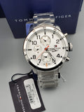 Tommy Hilfiger Trent Multi Function White Dial Silver Steel Strap Watch for Men - 1791140