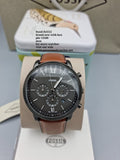 Fossil Neutra Chronograph Grey Dial Brown Leather Strap Watch for Men - FS5512