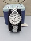 Fossil Jacqueline White Dial Silver Steel Strap Watch for Women - ES3631