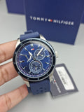 Tommy Hilfiger Austin Quartz Blue Dial Blue Rubber Strap Watch for Men - 1791635