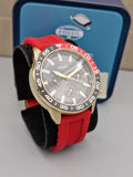 Fossil Bannon Multifunction Black Dial Red Silicone Strap Watch for Men - BQ2499