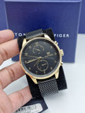 Tommy Hilfiger Chase Quartz Black Dial Black Mesh Bracelet Watch for Men - 1791580