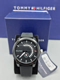 Tommy Hilfiger Denim Quartz Black Dial Black Rubber Strap Watch for Men - 1791483