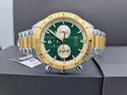 Hugo Boss Santiago Chronograph Green Dial Two Tone Steel Strap Watch for Men - 1513872