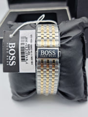 Hugo Boss Navigator Chronograph White Dial Two Tone Steel Strap Watch for Men - 1513499