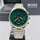 Hugo Boss Champion 计时码表 绿色表盘 双色钢表带 男士手表 - 1513878