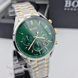 Hugo Boss Champion 计时码表 绿色表盘 双色钢表带 男士手表 - 1513878