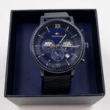 Tommy Hilfiger Evan Blue Dial Blue Mesh Bracelet Watch for Men - 1710397