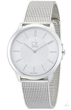 Calvin Klein Minimal Silver Dial Silver Mesh Bracelet Watch for Men - K3M21126