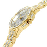 Bulova Crystal Collection Silver Crystal Dial Gold Steel Strap Watch for Women - 98L228