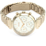 Hugo Boss Flawless Chronograph Silver Dial Rose Gold Steel Strap Watch for Women -1502531
