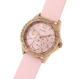 Guess Sparkling Diamonds Pink Dial Pink Rubber Strap Watch for Women - W0032L9