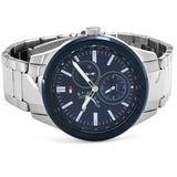 Tommy Hilfiger Austin Blue Dial Silver Steel Strap Watch for Men - 1791640