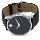 Movado Museum Classic Black Dial Black Leather Strap Watch for Men - 0607194