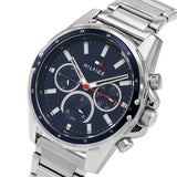 Tommy Hilfiger Mason Quartz Blue Dial Silver Steel Strap Watch for Men - 1791788