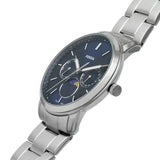 Fossil Neutra Minimalist Moonphase Blue Dial Silver Steel Strap Watch for Men - FS5907