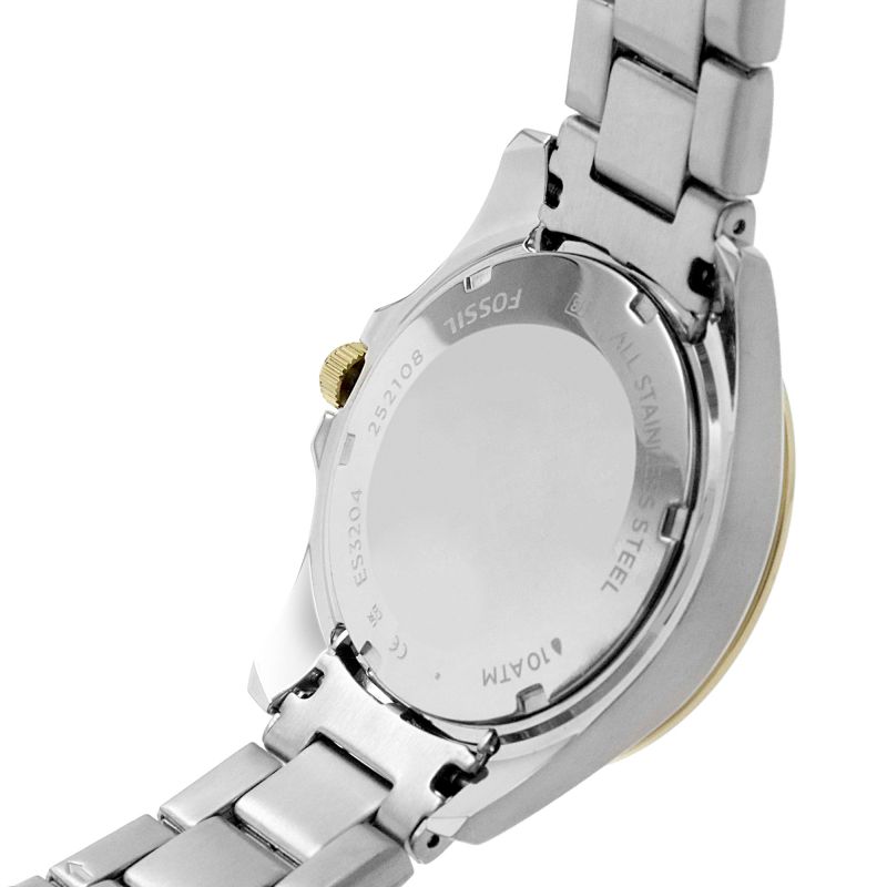White Steel Dial for Two Strap Women Fossil Watch Tone Riley