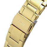 Guess Moonlight Multi Function Diamonds Gold Dial Gold Steel Strap Watch for Women - GW0320L2