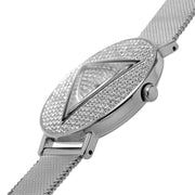 Guess Iconic Diamonds Silver Dial Silver Mesh Bracelet Watch For Women - GW0477L1
