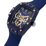 Guess Phoenix Multifunction Blue Dial Blue Rubber Strap Watch for Men - GW0203G7