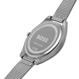 Hugo Boss Legacy Grey Dial Silver Mesh Bracelet Watch for Men - 1513673