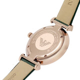 Emporio Armani Pro Planet Analog Silver Dial Green Leather Strap Watch For Women - AR11517
