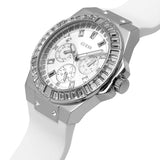 Guess Venus Diamonds White Dial White Rubber Strap Watch for Women - GW0118L3