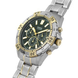 Fossil Garrett Chronograph Green Dial Two Tone Steel Strap Watch for Men - FS5622