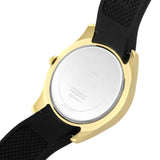 Guess Clarity Gold Dial Black Silicone Strap Watch for Women - GW0109L1