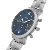 Fossil Neutra Chronograph Blue Dial Silver Steel Strap Watch for Men - FS5792