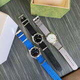Gucci G Timeless Quartz White Dial Grey NATO Strap Watch For Women - YA1264184