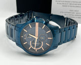 Armani Exchange Hampton Skeleton Grey Dial Blue Steel Strap Watch For Men - AX2401