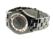Marc Jacobs Henry Skeleton Black Dial Black Steel Strap Watch for Women - MBM3254