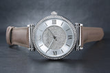 Michael Kors Caitlin Quartz Silver Dial Gray Leather Strap Watch For Women - MK2377