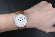 Tissot T Classic Everytime Large White Dial Brown Leather Strap Watch For Men - T109.610.16.037.00