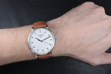 Tissot T Classic Everytime Jam Tangan Tali Kulit Coklat Dial Putih Besar Untuk Pria - T109.610.16.037.00
