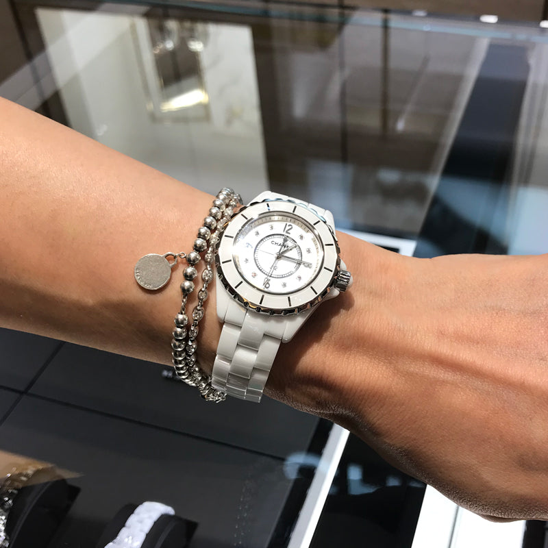 Chanel J12 Diamond White Dial Ladies Watch H5705