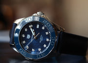 Tag Heuer Aquaracer Quartz Mother of Pearl Blue Dial Blue NATO Strap Watch for Women - WAY131L.FT6091