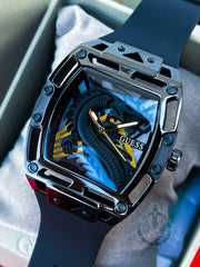 Guess Legend Analog Black Dial Black Rubber Strap Watch For Men - GW0648G1