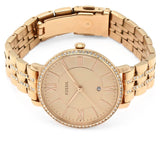 Fossil Jacqueline Rose Gold Dial Rose Gold Steel Strap Watch for Women - ES3546