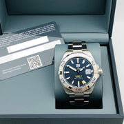 Tag Heuer Aquaracer Automatic Blue Dial Silver Steel Strap Watch for Men - WBD2112.BA0928
