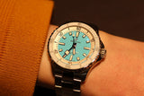 Breitling Superocean Automatic 36 Turquoise Dial Silver Steel Strap Watch for Men - A17377211C1A1