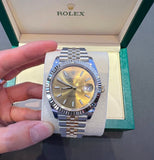 Rolex Datejust 41 Oyster Gold Dial Two Tone Oystersteel & Yellow Gold Jubilee Bracelet Watch for Men - M126333-0010