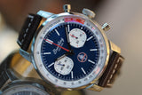 Breitling Top Time B01 Shelby Cobra Blue Dial Brown Leather Strap Watch for Men - AB01763A1C1X1