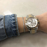 Michael Kors Bradshaw Chronograph Silver Dial Two Tone Steel Strap Watch For Women - MK5855